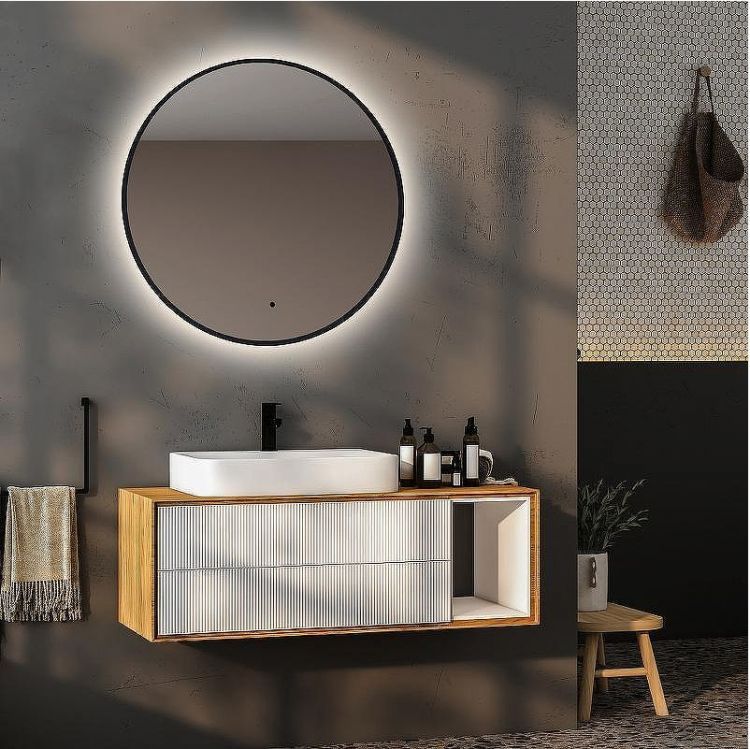 Зеркало Abber Mond 100 AG6204SCGL-1.0 с подсветкой Золото с бесконтактным выключателем и диммером