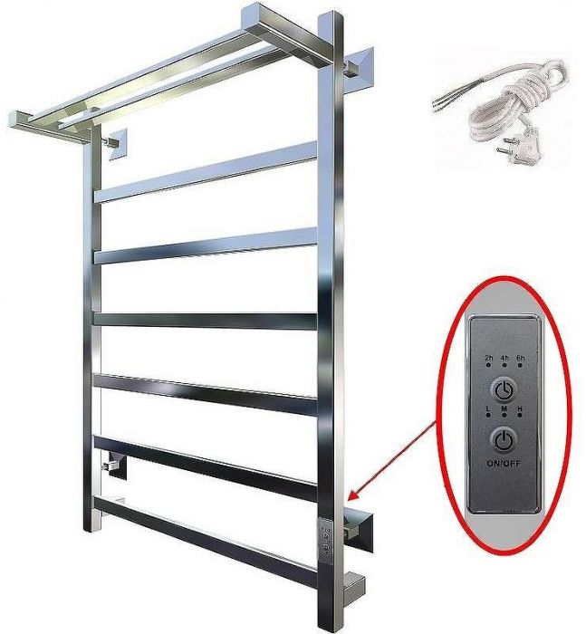 Электрический полотенцесушитель Тругор ПЭК 20 П КВ 80x50 с полкой Хром