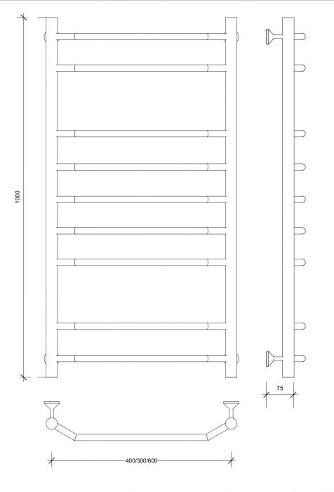 Полотенцесушитель электрический Secado Агата 2 100x40 белый матовый