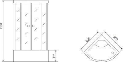 Душевая кабина Timo Eco TE-0780 Душевая кабина Timo Eco TE-0780