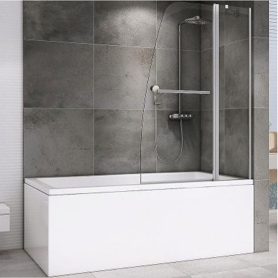 Шторка на ванну Abber Ewiges Wasser 100х140 AG50100 профиль Хром стекло прозрачное