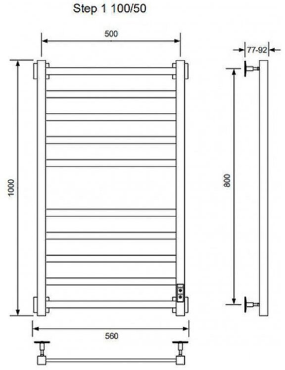 Электрический полотенцесушитель Ника Step-1 100/50 U Хром