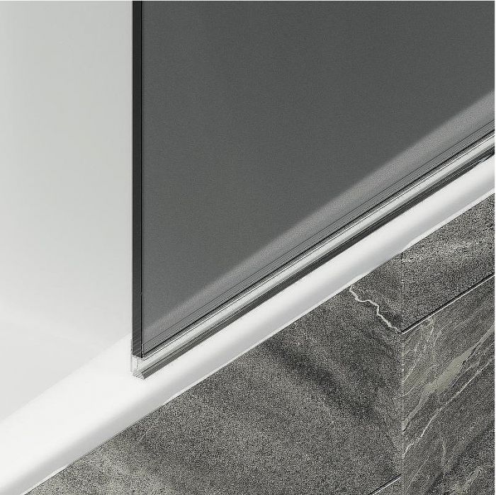 Шторка на ванну Maybah Glass MGV-619-1 700x1400 поворотная на монопетле Белый стекло графитовое матовое