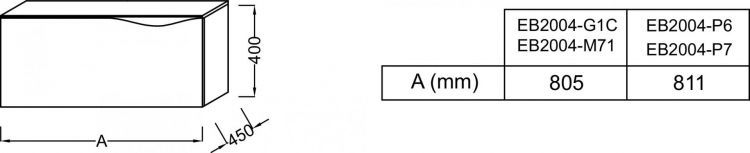 Модуль подвесной Jacob Delafon Stillness шириной 80 см, отделка - белый лак [EB2004-G1C]