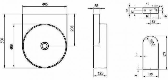 Раковина Ravak Yard 40 XJX01040000 Белая