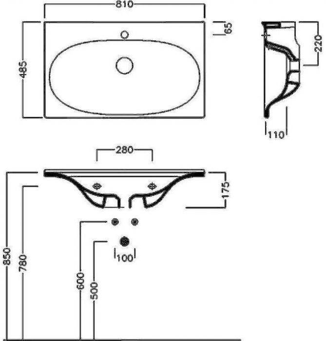Раковина Hatria Le Fiabe 81 Y1AB01 Белая