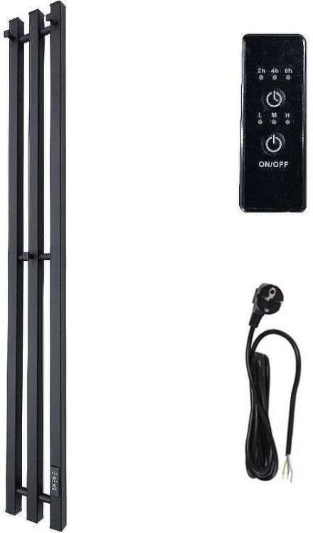 Электрический полотенцесушитель Маргроид Inaro профильный 1200x120 Inaro3v-12012-1081-9005R правый Черный матовый