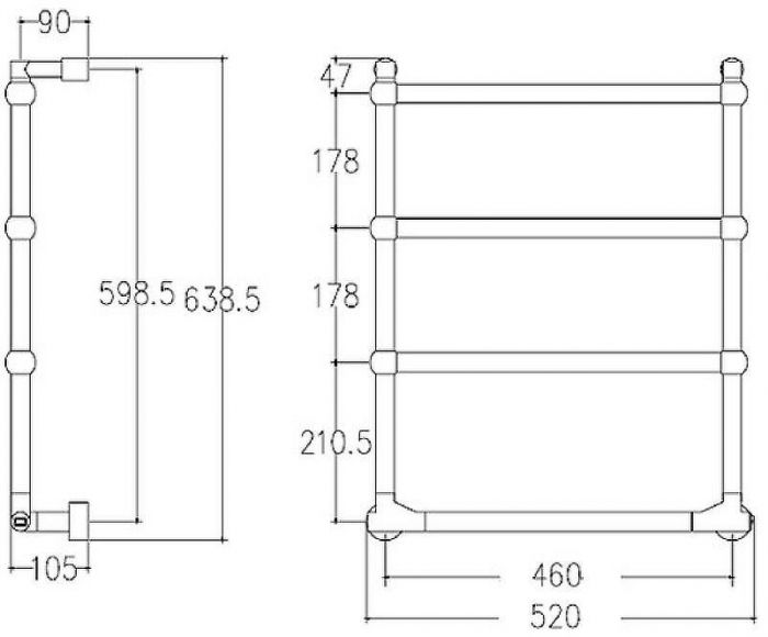 Электрический полотенцесушитель Margaroli Sole 512TS4604CRB Хром