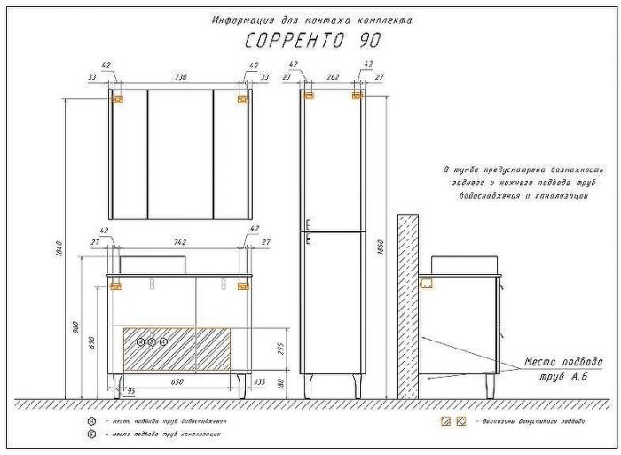 Тумба с раковиной Comforty Сорренто 90Н 00-00013520 Светло-серая