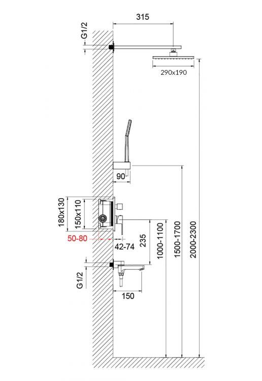 Душевая система встроенная Timo Selene SX-3069/00SM (1013) хром Душевая система встроенная Timo Selene SX-3069/00SM (1013) хром