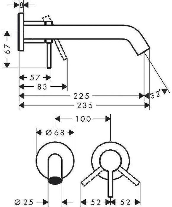 Смеситель для раковины Hansgrohe Tecturis S 73351000 Хром