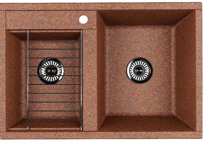 Кухонная мойка Aquaton Делия 78 DBL 1A723132DE270 Терракотовая