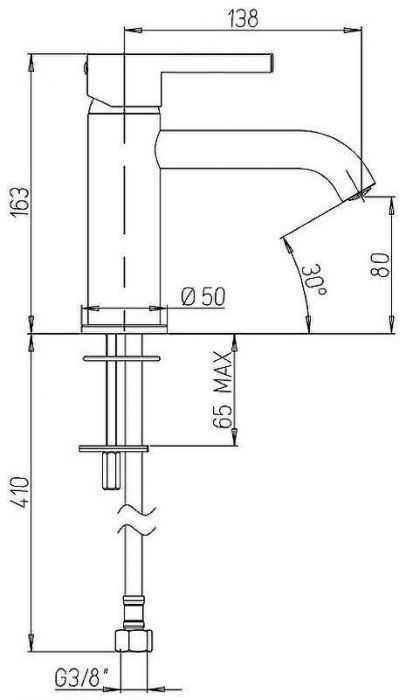 Смеситель для раковины Paini Brera 74PZ205O Черный матовый