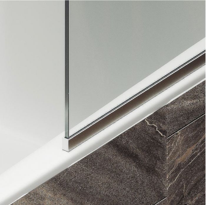 Шторка на ванну Maybah Glass MGV-131-5у 340x1400 в узком профиле Хром матовый стекло прозрачное