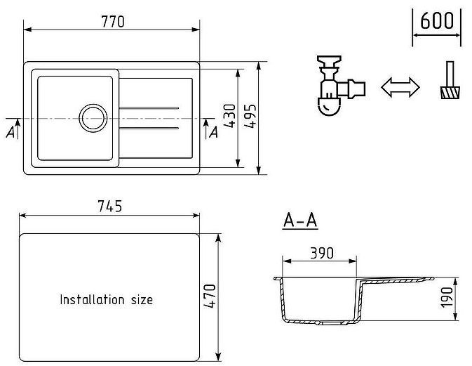 Кухонная мойка Ulgran Classic U-507-345 Шоколад
