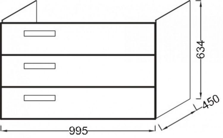 Тумба под раковину Jacob Delafon Rythmik 100 см EB1310-G80 светло-коричневый лак Тумба под раковину Jacob Delafon Rythmik 100 см EB1310-G80 светло-коричневый лак