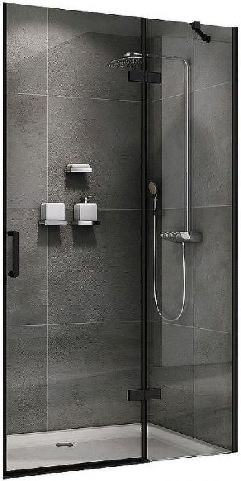 Душевая дверь Abber Zart 100 AG08100B профиль Черный стекло прозрачное