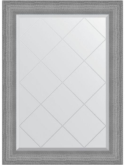Зеркало Evoform Exclusive-G 104х77 BY 4545 с гравировкой в багетной раме - Серебряная кольчуга 88