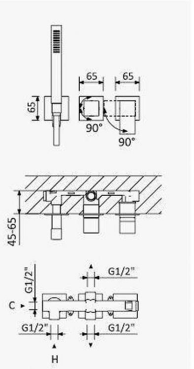 Смеситель для душа Cezares Porta PORTA-VDM2-SR цвет Sunrise