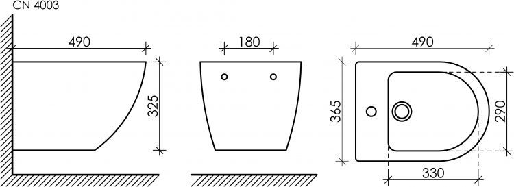 Подвесное биде CERAMICANOVA Metropol CN4003