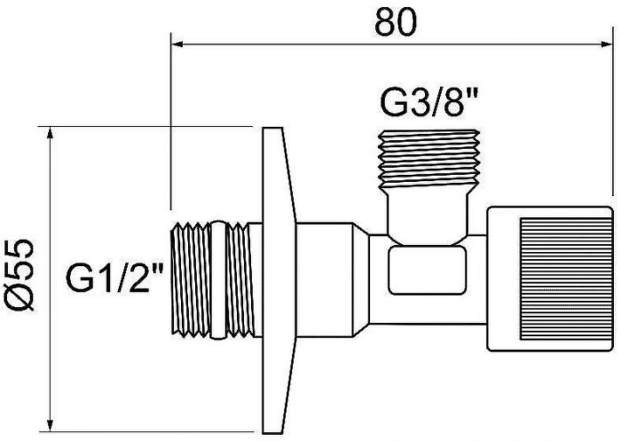 Запорный вентиль Remer 128R1238 Хром