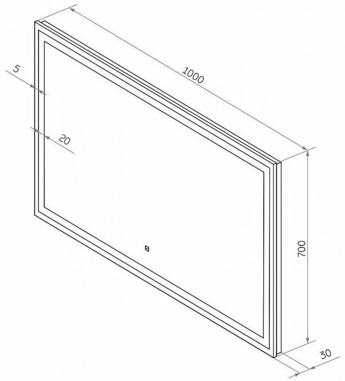 Зеркало Misty Сириус 100 СИР-02-100_70-14 с подсветкой с сенсорным выключателем
