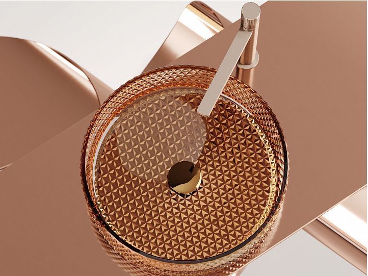 Умывальник CERAMICANOVA Cristal чаша накладная круглая (цвет бежевый) CN6058 Умывальник CERAMICANOVA Cristal чаша накладная круглая (цвет бежевый) CN6058