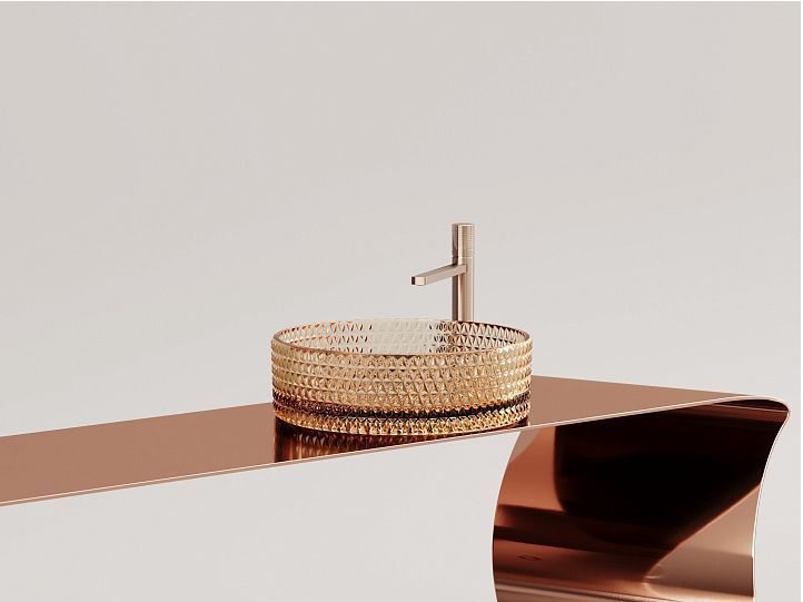 Умывальник CERAMICANOVA Cristal чаша накладная круглая (цвет бежевый) CN6058 Умывальник CERAMICANOVA Cristal чаша накладная круглая (цвет бежевый) CN6058