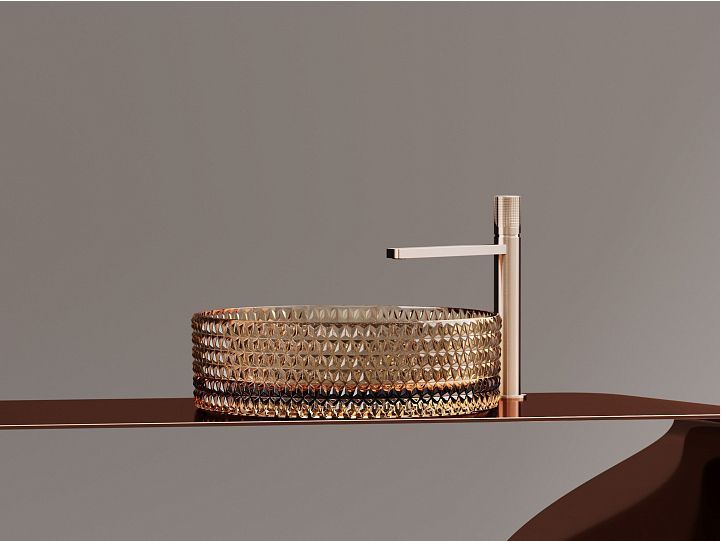 Умывальник CERAMICANOVA Cristal чаша накладная круглая (цвет бежевый) CN6058 Умывальник CERAMICANOVA Cristal чаша накладная круглая (цвет бежевый) CN6058