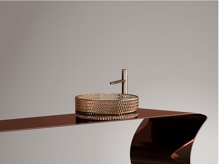 Умывальник CERAMICANOVA Cristal чаша накладная круглая (цвет бежевый) CN6058 Умывальник CERAMICANOVA Cristal чаша накладная круглая (цвет бежевый) CN6058