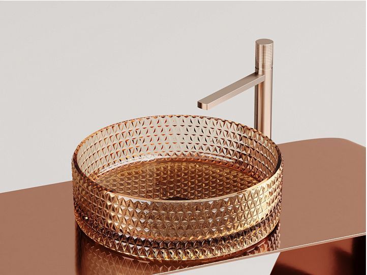 Умывальник CERAMICANOVA Cristal чаша накладная круглая (цвет бежевый) CN6058 Умывальник CERAMICANOVA Cristal чаша накладная круглая (цвет бежевый) CN6058