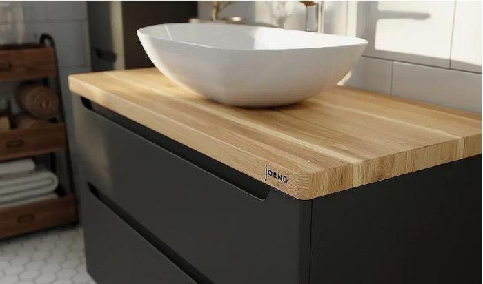 Тумба под раковину Jorno Wood 80 wood.01.80/P/GR подвесная Серая