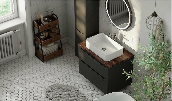 Тумба под раковину Jorno Wood 80 wood.01.80/P/GR подвесная Серая