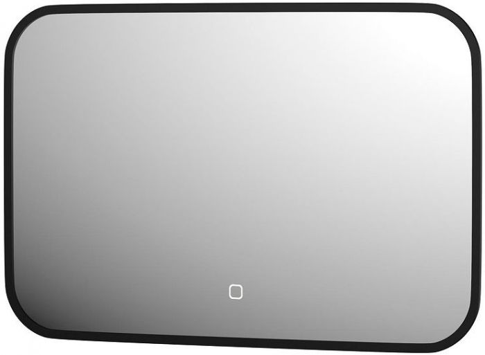 Зеркало Defesto Aura 60х40 DF 2972SH с подсветкой 17W-3000K/Сенсорный выключатель/Теплый белый свет/Черная рама