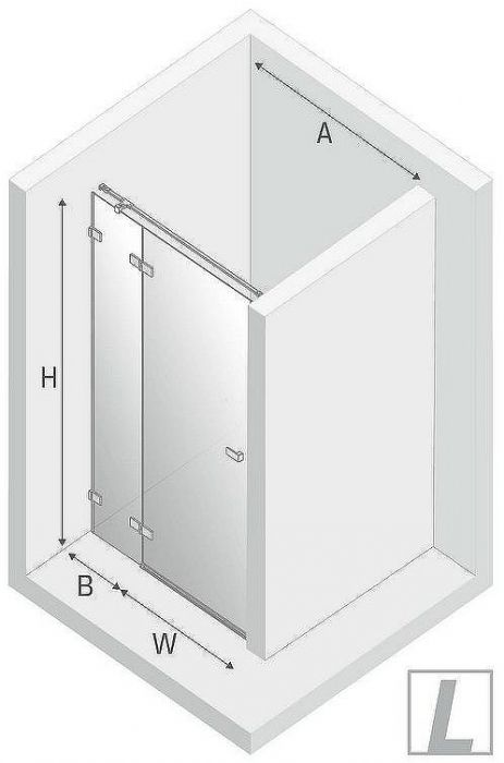 Душевая дверь New Trendy Avexa Black 90 L EXK-1548 профиль Черный стекло прозрачное