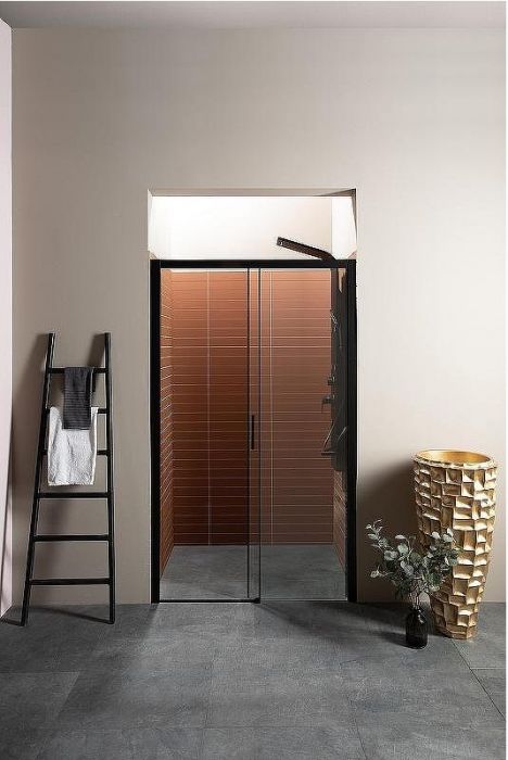 Душевая дверь Aquanet Pleasure AE60-N-160H200U-BT 160 273600 профиль Черный матовый стекло прозрачное