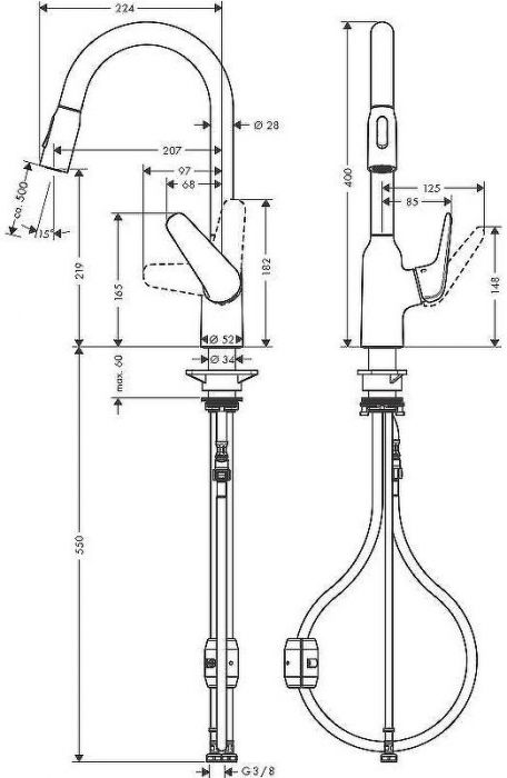 Смеситель для кухни Hansgrohe Focus M42 71800000 Хром