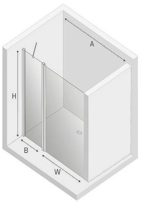 Душевая дверь New Trendy New Soleo Black 110 D-0243A профиль Черный стекло прозрачное