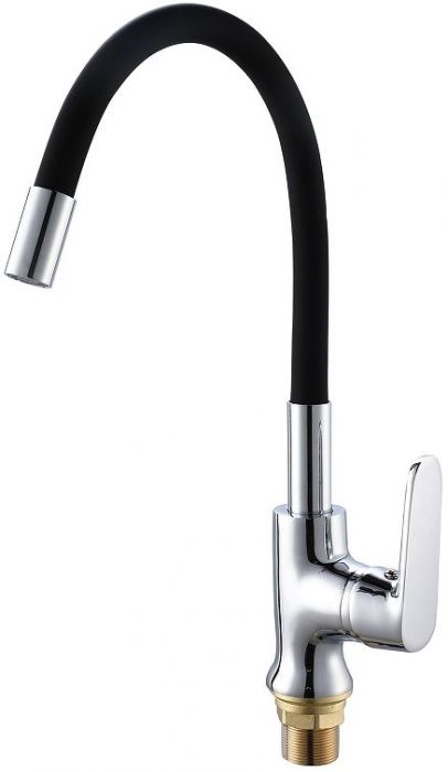 Смеситель для кухни Ростовская Мануфактура Сантехники SL123BL-016F-1 Черный Хром