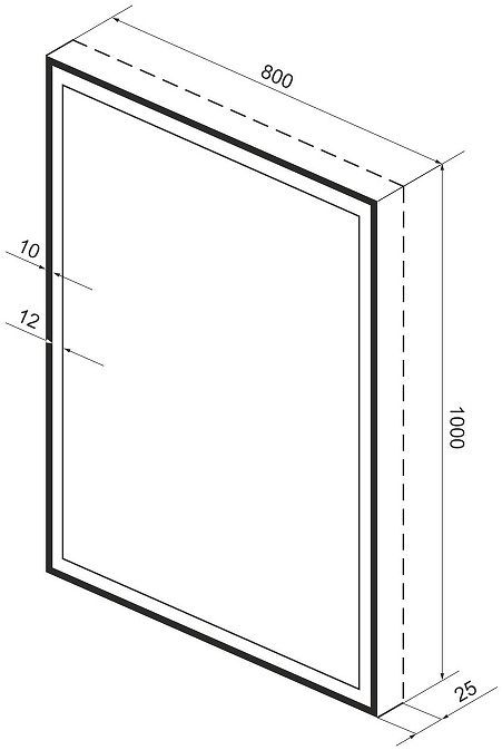 Зеркало Wellsee 7 Rays' Spectrum 80 172201380-172201390 с подсветкой цвет Черный матовый с сенсорным выключателем