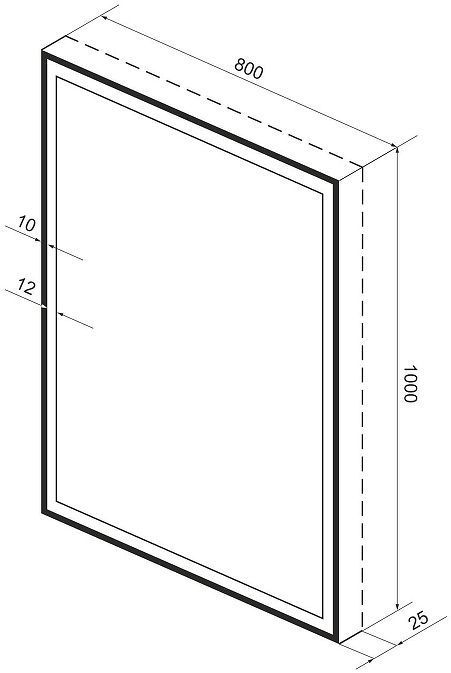 Зеркало Wellsee 7 Rays' Spectrum 80 172201380-172201390 с подсветкой цвет Черный матовый с сенсорным выключателем
