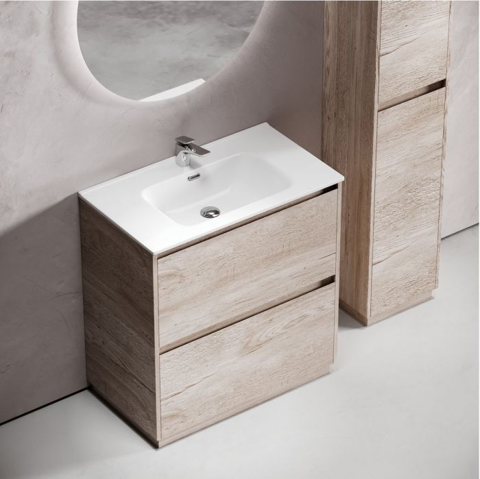 Тумба напольная под раковину SANCOS Libra Floor, дуб галифакс натуральный 790х450х840 мм, LB80FEG