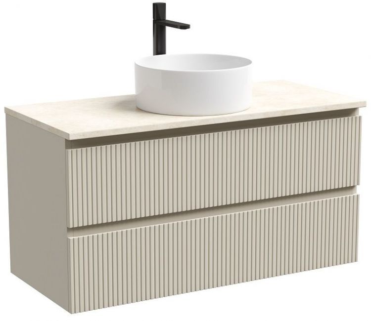 Тумба подвесная SANCOS Snob T, Beige Soft 995х445х500, под столешницу с отверстием под смеситель, цвет Kreman, SNT100CE