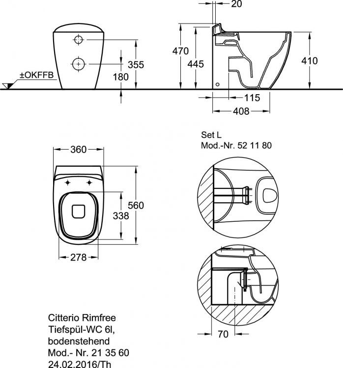 Унитаз Keramag Citterio, 213560000