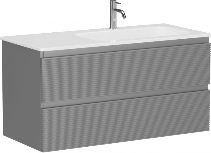 Тумба подвесная SANCOS под раковину правая Folk, Ergraut soft 995х445х500, FL100RES