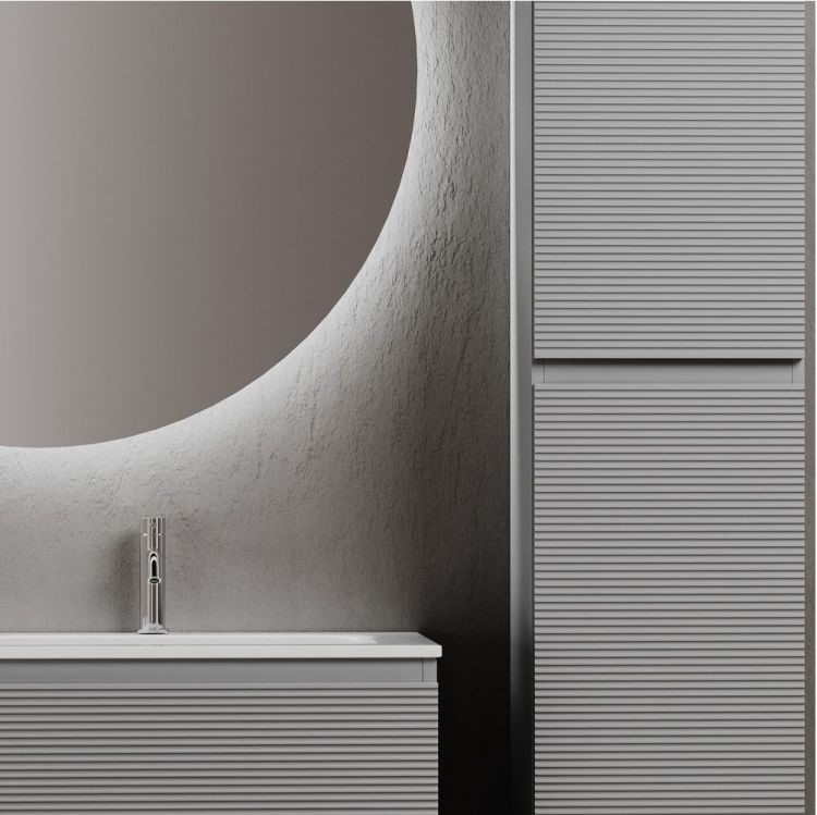 Тумба подвесная SANCOS под раковину правая Folk, Ergraut soft 995х445х500, FL100RES