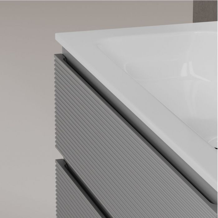 Тумба подвесная SANCOS под раковину правая Folk, Ergraut soft 995х445х500, FL100RES