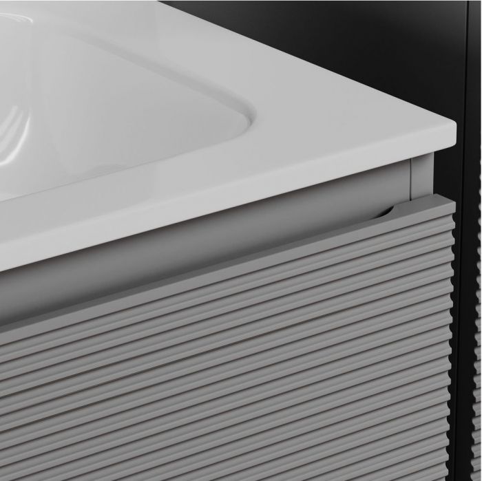 Тумба подвесная SANCOS под раковину правая Folk, Ergraut soft 995х445х500, FL100RES