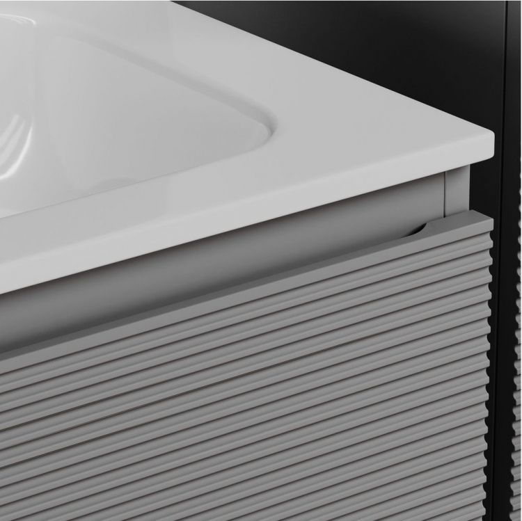 Тумба подвесная SANCOS под раковину правая Folk, Ergraut soft 995х445х500, FL100RES