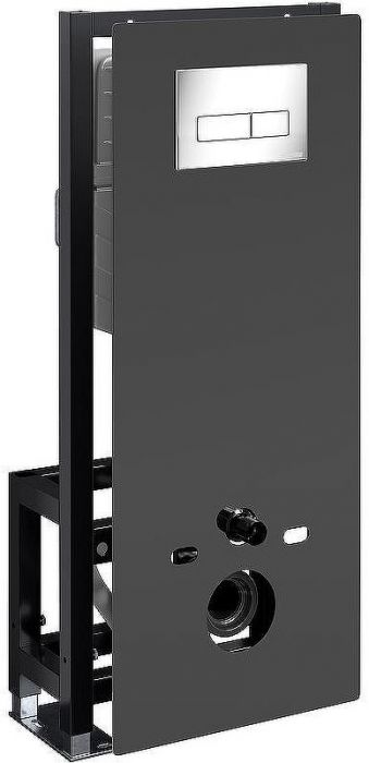 Инсталляция WasserKRAFT Glan 66TLT.010.ME.BL.CH03 для унитаза Черное стекло с клавишей смыва Хром